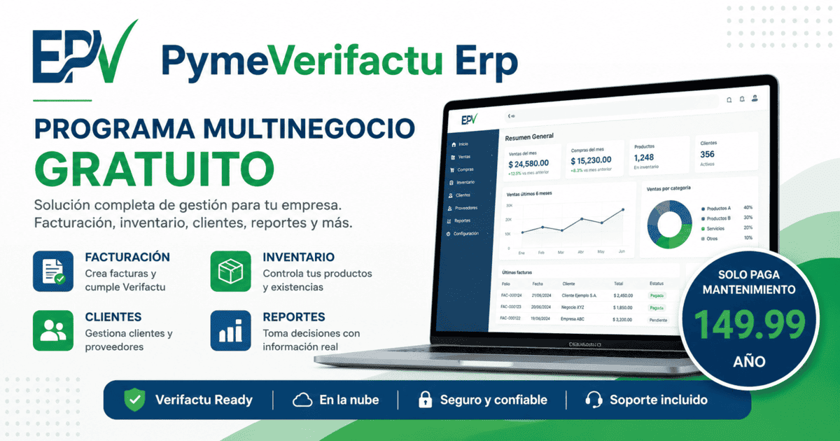 Qué es PymeVerifactu: el programa de facturación y gestión para tu negocio